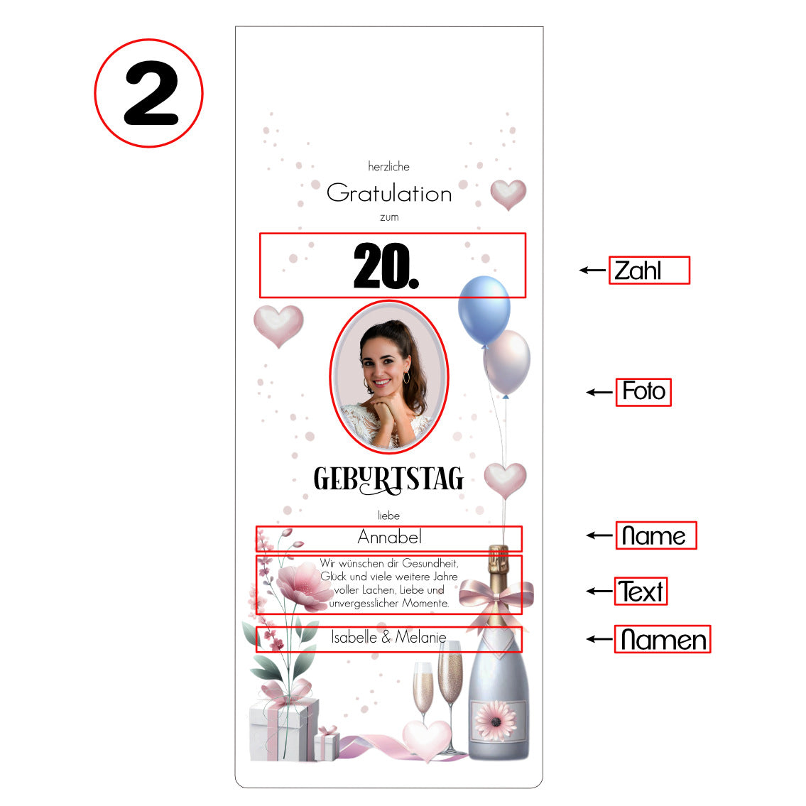 Weinbox mit Druck, Geburtstag mit Foto