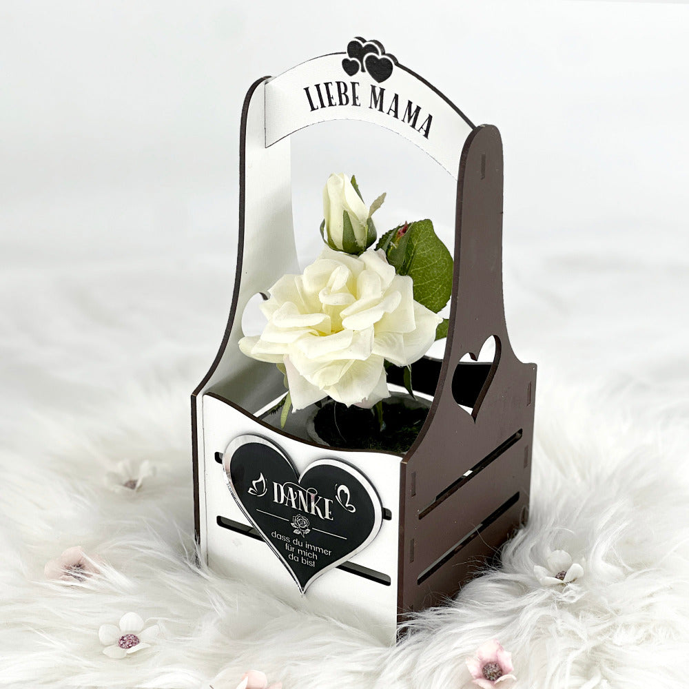 Blumenkorb braun weiss