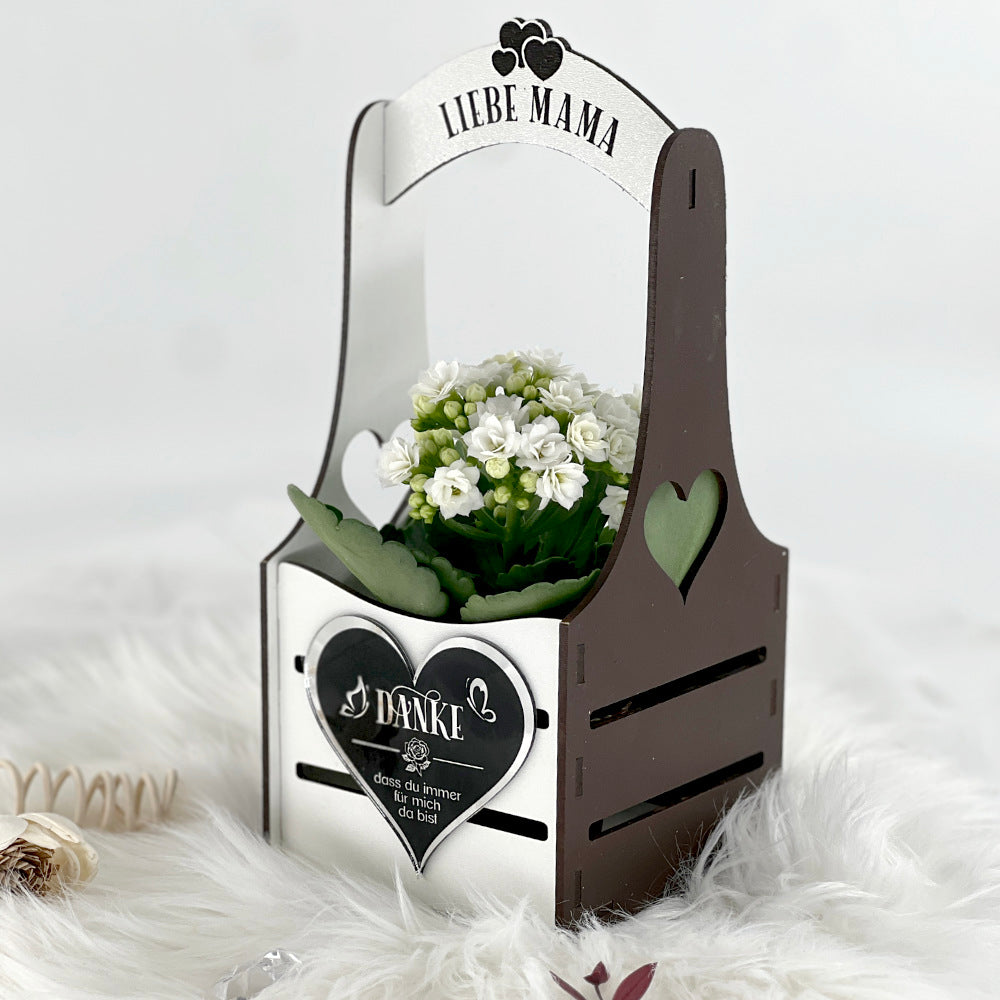 Blumenkorb braun weiss