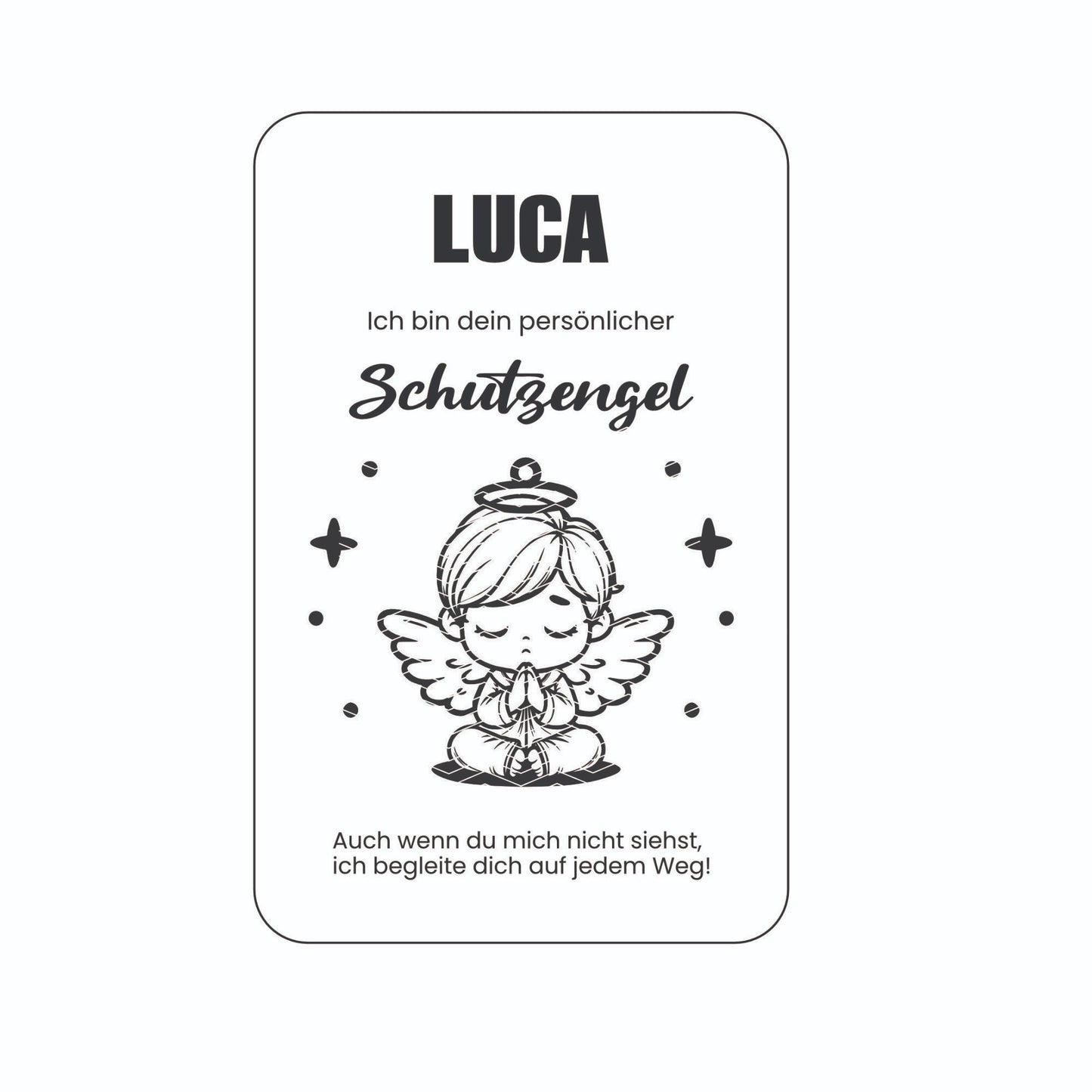 Schutzengel Anhänger Rohholz