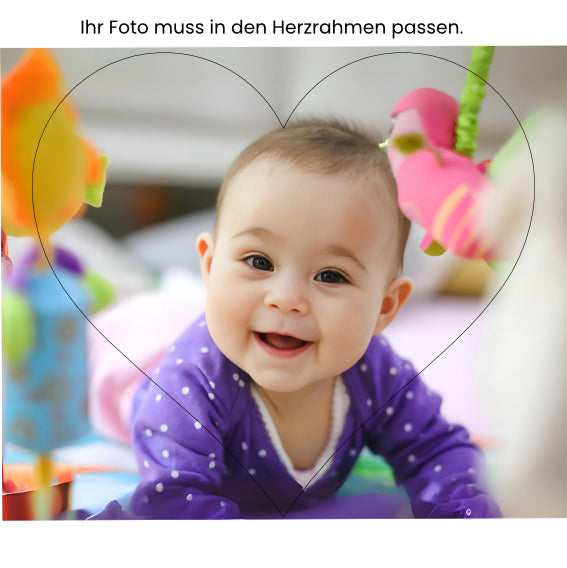 Herzrahmen mit Acryl Foto und Namen