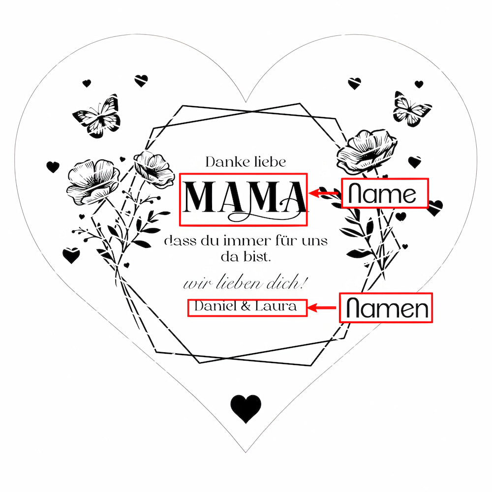 Herzbox Rohholz Muttertag