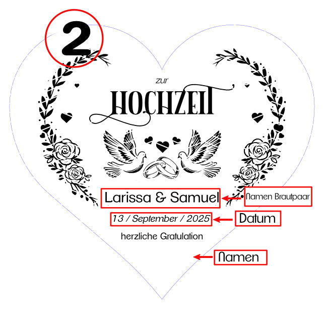 Herzbox Rohholz Hochzeit