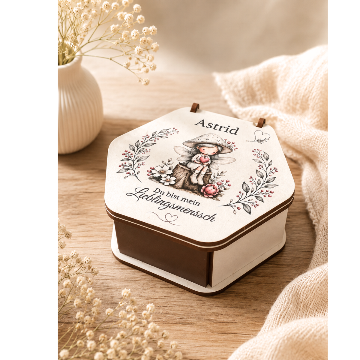 Personalisierte Geschenkbox aus Holz mit Name – Lieblingsmensch
