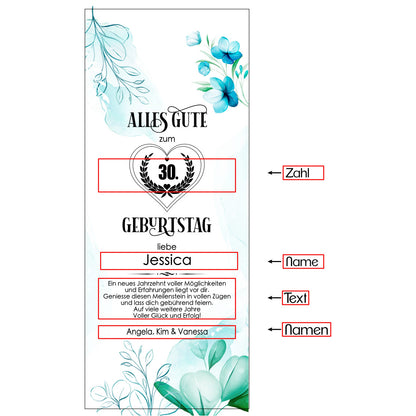 Weinbox mit Druck, Geburtstag Acrylherz