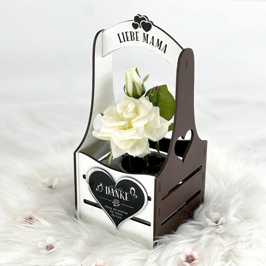 Blumenkorb braun weiss