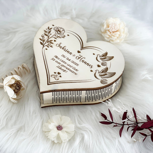 Herzbox Rohholz Hochzeit