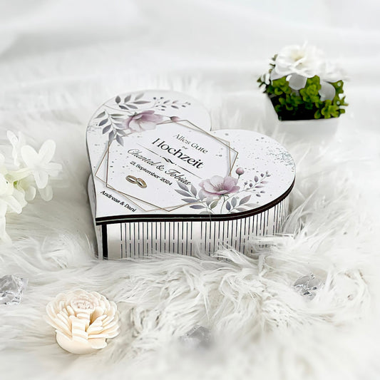 Herzbox mit Druck, Hochzeit