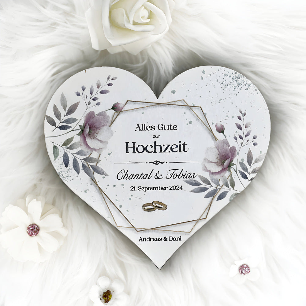 Herzbox mit Druck, Hochzeit