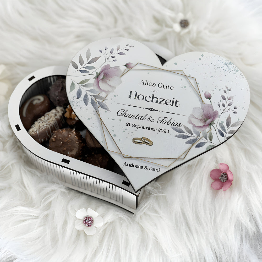 Herzbox mit Druck, Hochzeit