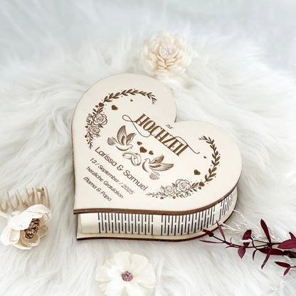 Herzbox Rohholz Hochzeit