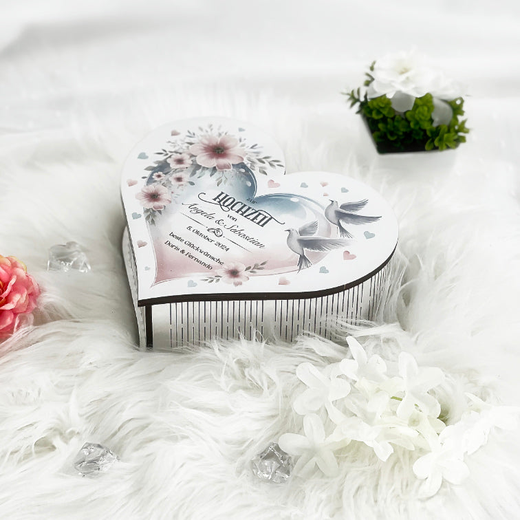 Herzbox mit Druck, Hochzeit