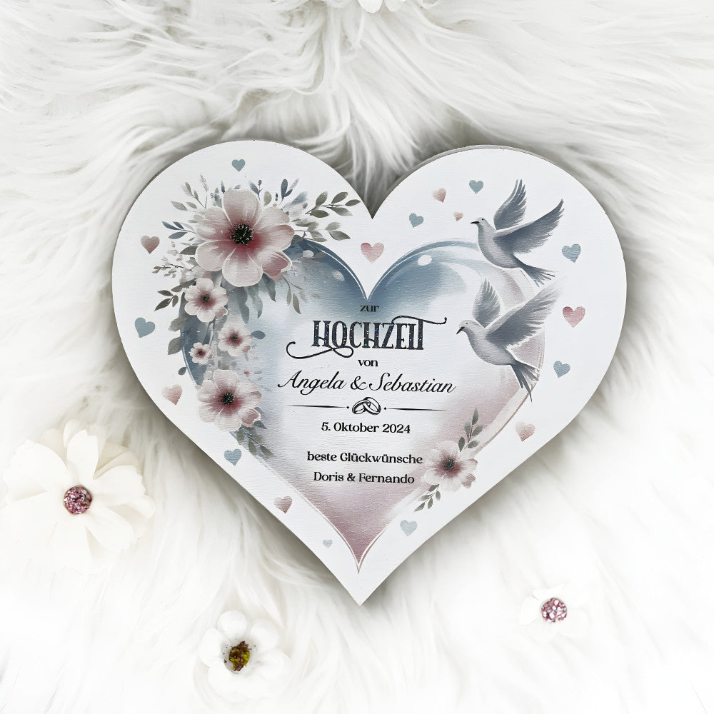Herzbox mit Druck, Hochzeit