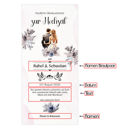 Weinbox mit Druck, Hochzeit ohne Foto