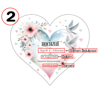 Herzbox mit Druck, Hochzeit