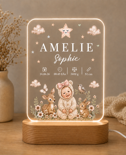 Personalisiertes Nachtlicht mit Gravur und UV-Druck