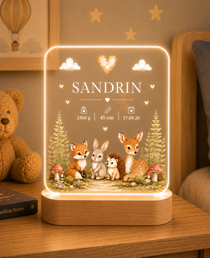 Personalisiertes Nachtlicht mit Gravur und UV-Druck