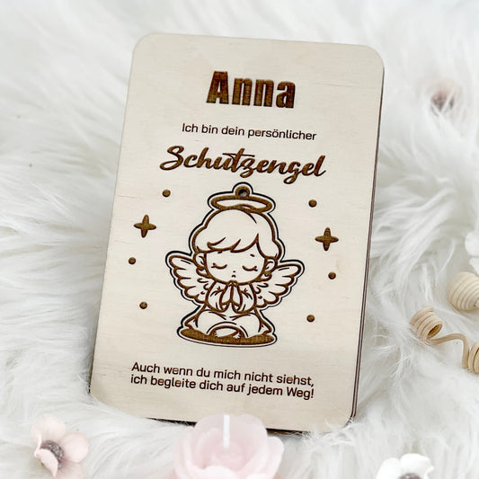 Schutzengel Anhänger Rohholz