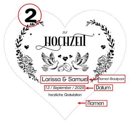 Herzbox Rohholz Hochzeit