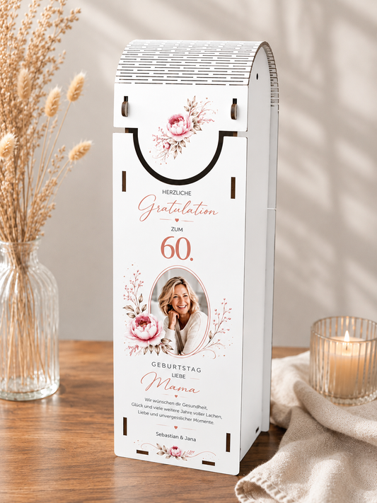 Personalisierte Weinbox zum Geburtstag mit Foto & UV-Druck