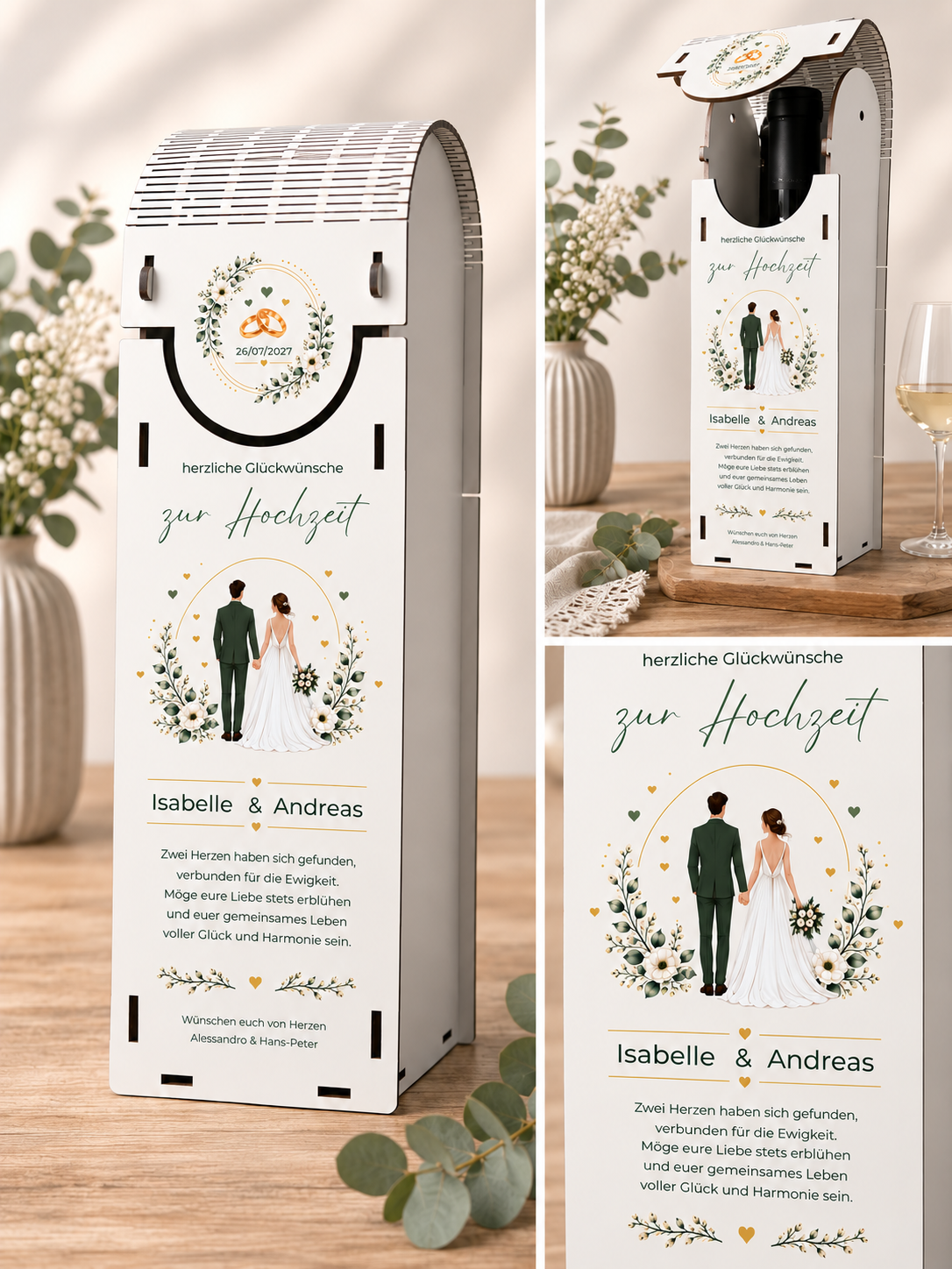 Personalisierte Weinbox zur Hochzeit & UV-Druck