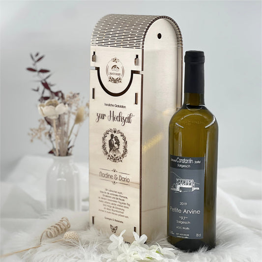 Weinbox Rohholz Hochzeit