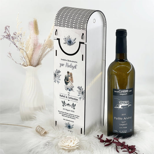 Weinbox mit Druck, Hochzeit ohne Foto
