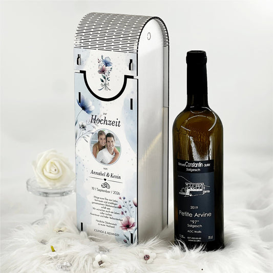 Weinbox mit Druck, Hochzeit mit Foto